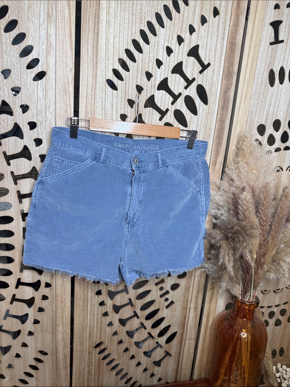 American Eagle Outfitters faded blue high-rise denim cutoffs